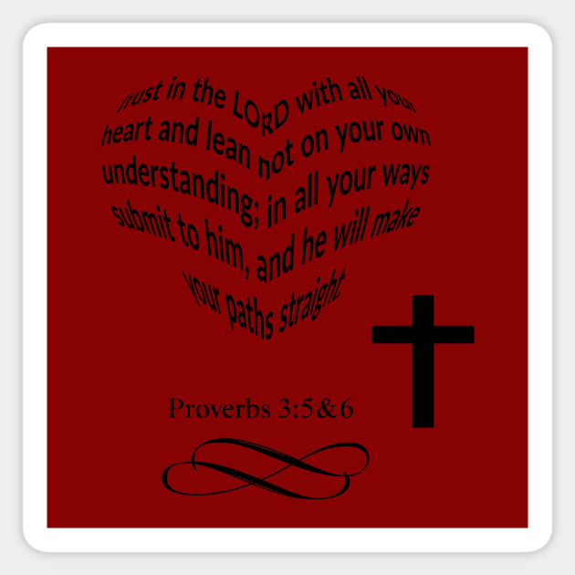 Proverbs 3:5&6 Sticker by terrivisiondesigns